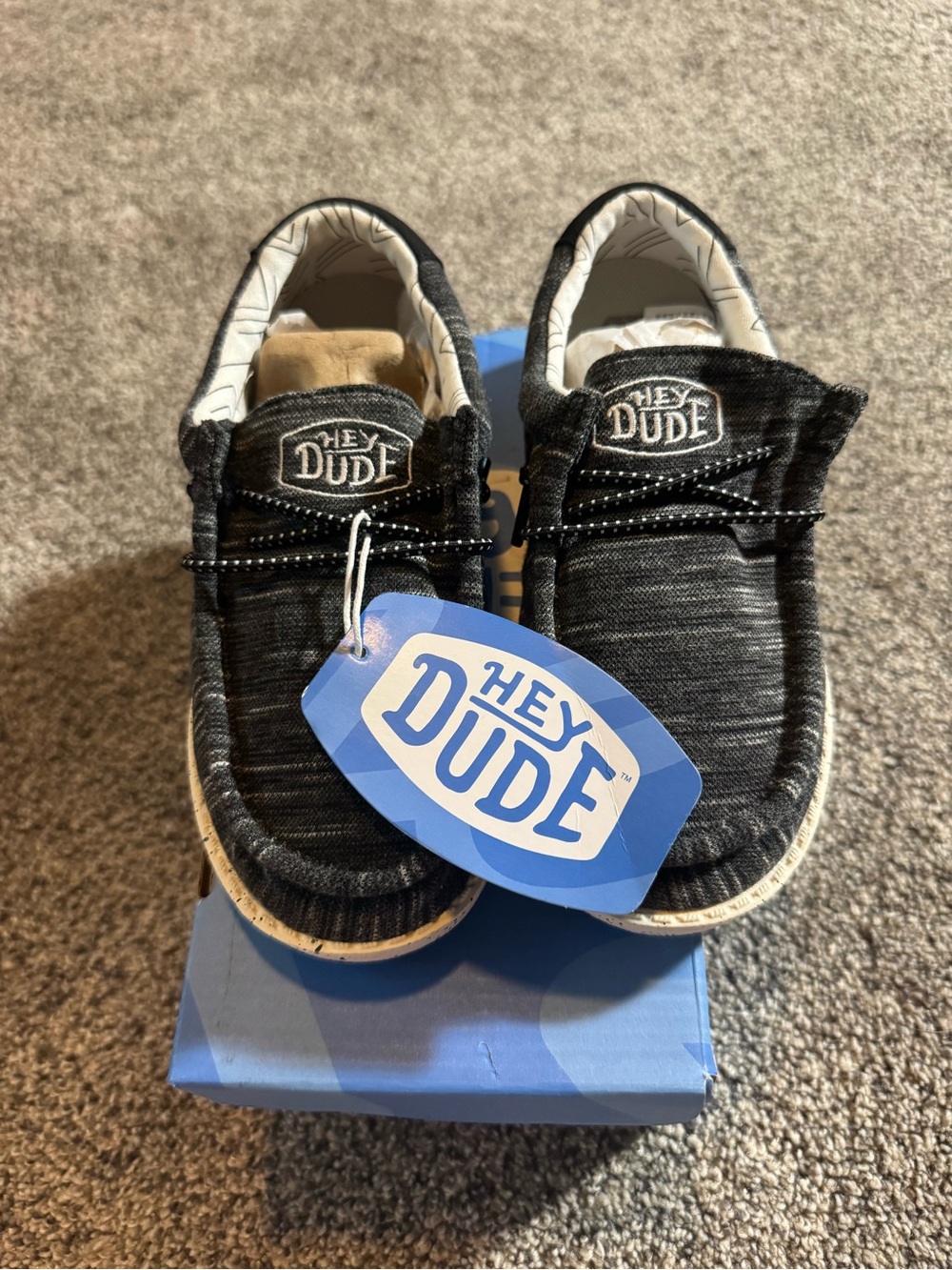 Hey Dude Kids Black Slip-On Sneakers w/ White Trim